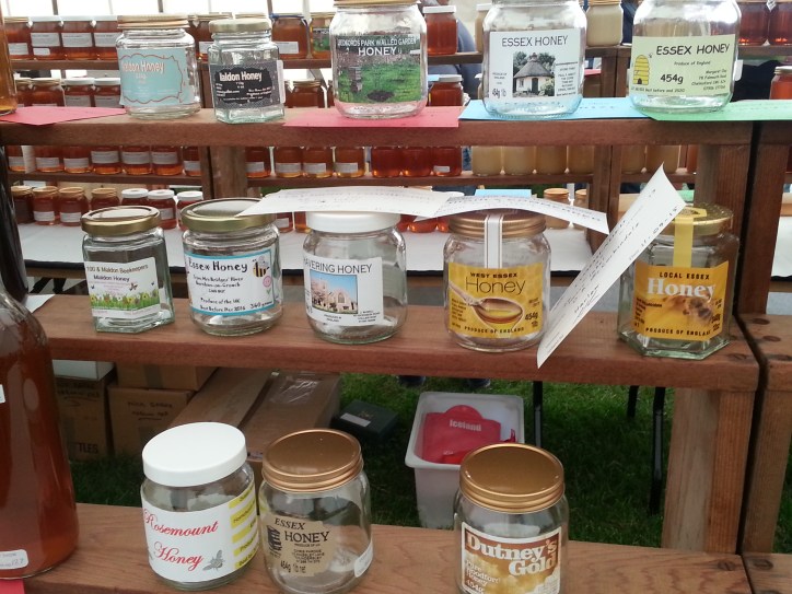 labelled honey jars