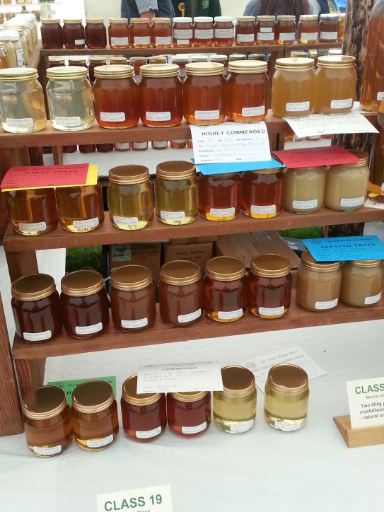 honey jars on display